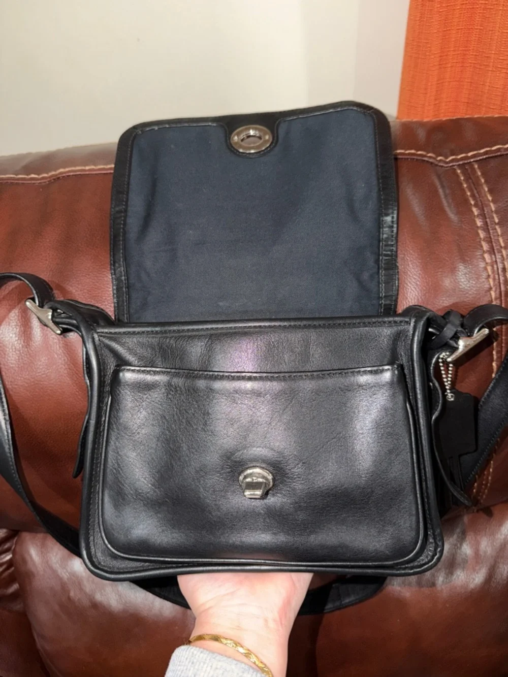 ‼️Vintage Coach Legacy Archive Rambler Black Leather Crossbody Bag - Picture 10 of 15